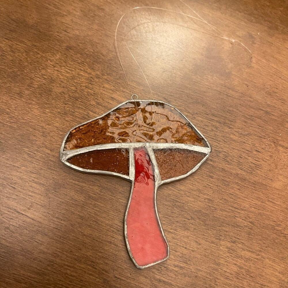Mushroom stained glass vintage boho